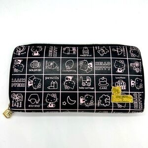 SANRIO HELLO KITTY black and pink zip around wallet